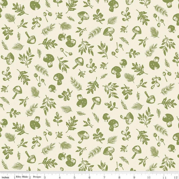 Yuletide Forest- 1/2 Yard Increments, Cut Continuously (C13542 Woodland Cream) by Katherine Lenius for Riley Blake Designs