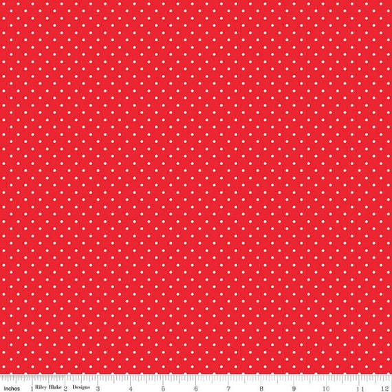 Picnic Florals-1/2 Yard Increments, Cut Continuously (C14615 Dots Red) by My Mind's Eye for Riley Blake Designs