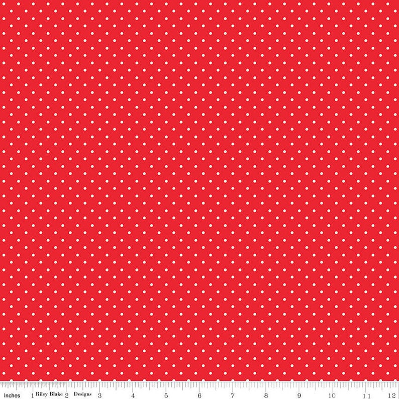 Picnic Florals-1/2 Yard Increments, Cut Continuously C14615 Dots Red by My Mind's Eye for Riley Blake Designs image 1