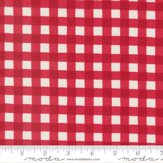 Holidays At Home-1/2 Yard Increments, Cut Continuously (56078-15 Gingham Berry Red) by Deb Strain for Moda