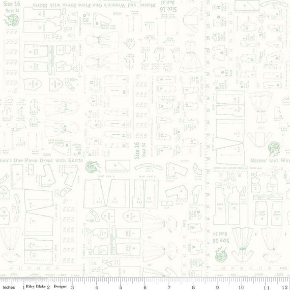 Bee Backgrounds- 1/2 Yard Increments, Cut Continuously (C6382 Pattern Mint) by Lori Holt for Riley Blake Designs