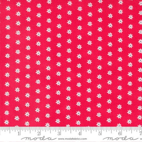 Berry Basket-1/2 Yard Increments, Cut Continuously (24153-12 Daisy Dot Cranberry) by April Rosenthal for Moda