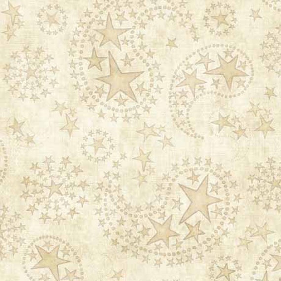 American Spirit - 1/2 Yard Increments, Cut Continuously (30131-E Star Paisley Toss Tan) by Morris Creative Group for QT Fabrics