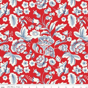 フリーダムガーデン - ファットクォーター（C15620 メインレッド）My Mind's Eye for Riley Blake Designs