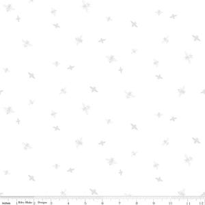 Honey Bees and Flowers Please-1/2 Yard Increments, Cut Continuously (C15136 Bees White on White) by Tara Reed for Riley Blake Designs