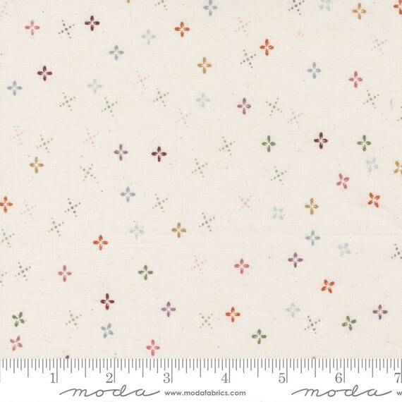 Slow Stroll- 1/2 Yard Increments, Cut Continuously  (45546 31 Twilight Dot Natural Multi) Fancy that Design House for Moda