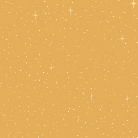 Christmas Wishes - 1/2 Yard Increments, Cut Continuously (C15046 Starry Sky Gold) by RBD Designers
