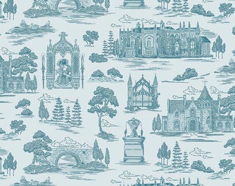 Northanger Abbey - 1/2 Yard Increments, Cut Continuously (C17894 Abbey Blue) by Jane Austen for Riley Blake Designs