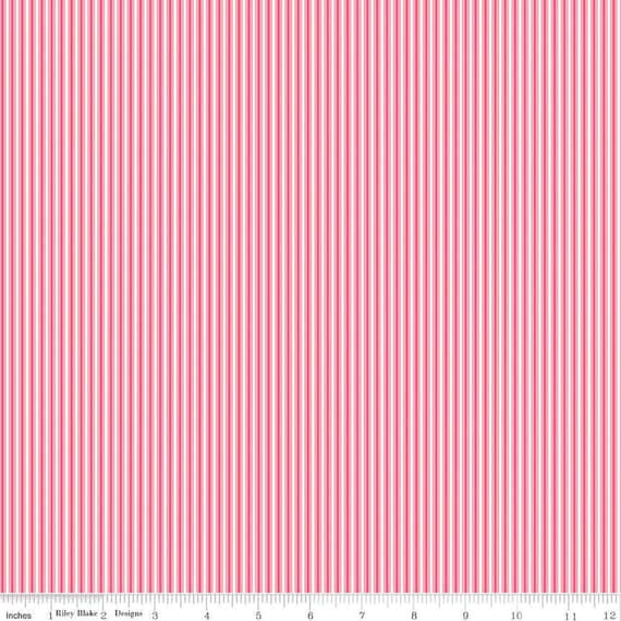 Picnic Florals-1/2 Yard Increments, Cut Continuously (C14616 Stripes Pink) by My Mind's Eye for Riley Blake Designs