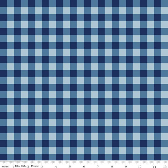 Simply Country-End of Bolt 10.5" (C13413 Gingham Navy) by Tasha Noel for Riley Blake Designs