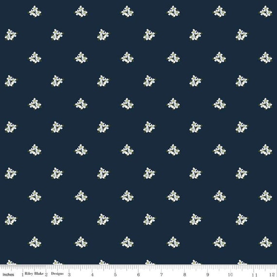 Bellissimo Gardens - 1/2 Yard Increments, Cut Continuously (C13833 Ditsy Floral Midnight) by My Mind's Eye for Riley Blake Designs