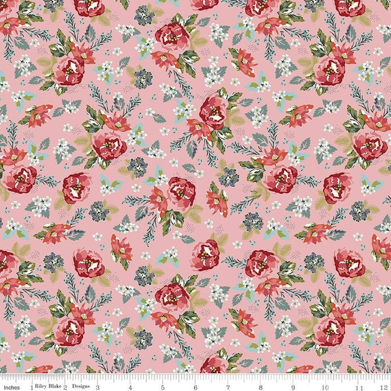 Bellissimo Gardens-1/2 Yard Increments, Cut Continuously (C13831 Floral Pink) by My Minds Eye for Riley Blake Designs