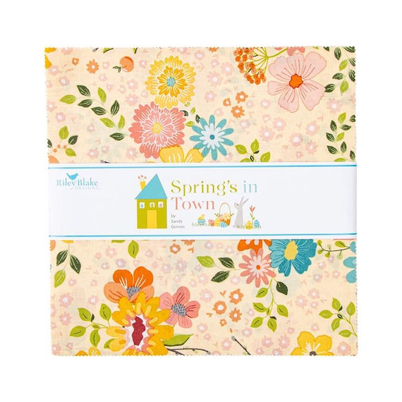 Spring's in Town-10 Inch Stacker (10-14210-42 Fabrics) by Sandy Gervais for Riley Blake Designs