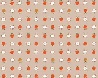 Cotton Nook - 1/2 Yard Increments, Cut Continuously (C17972 Apples Biscuit) by Minki Kim for Riley Blake Designs