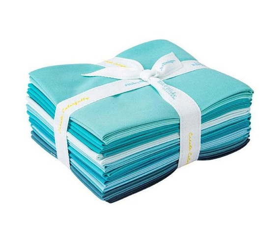 Confetti Cottons - Fat Quarter Bundle (FQ-AQU120-12 Aqua Fabrics) by Riley Blake Designs