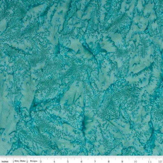 Expressions Batiks - 1/2 Yard Increments, Cut Continuously (BTHH168 Light Teal) by Riley Blake Designs