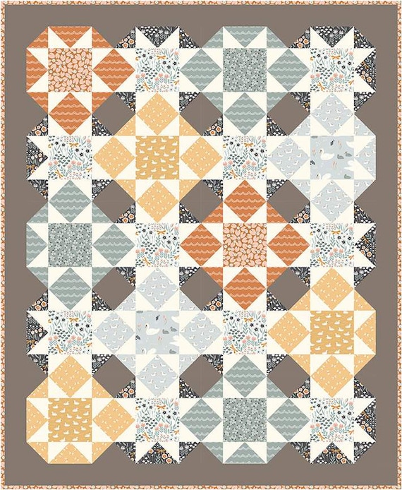 Lily Pads Quilt Kit with Paper Pattern 54" x 66" (P177 Lilypads) by Jennifer Long of Bee Sew Insprired