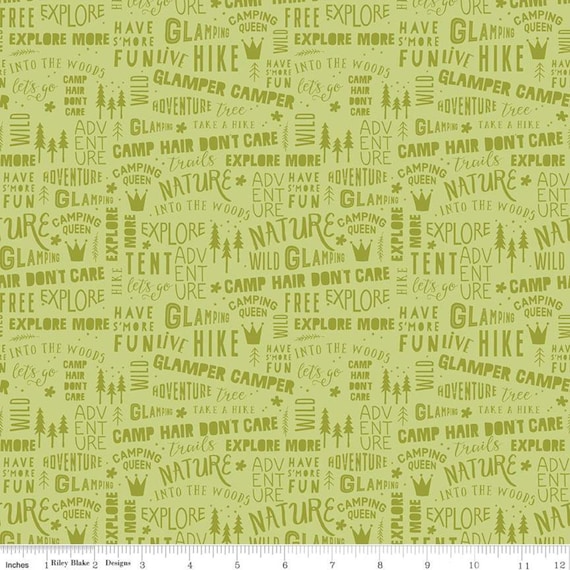 Glamp Camp-End of Bolt 11" (C12354 - Green Phrases) by My Minds Eye for Riley Blake Designs