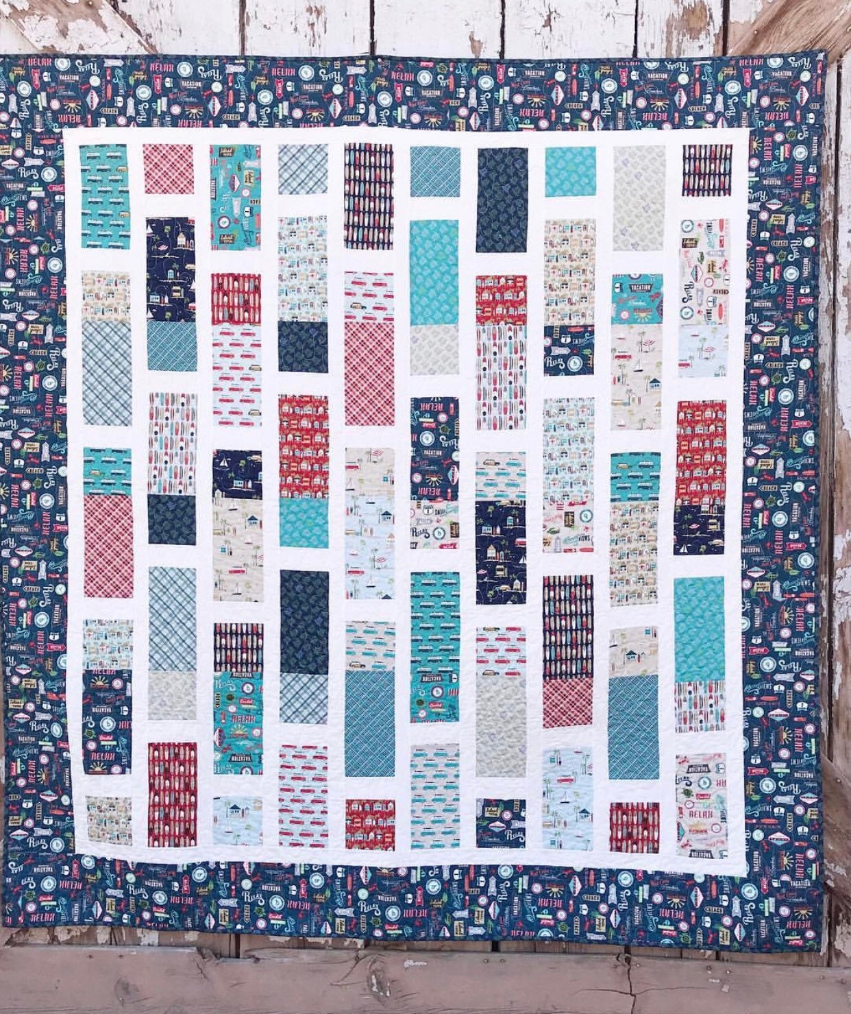Matchsticks Quilt Kit using Offshore 2 Fabric by Deena Rutter for Riley ...