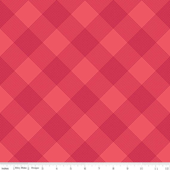 Heirloom Red-1/2 Yard Increments, Cut Continuously (C14343 Line Plaid Red) by My Mind's Eye for Riley Blake Designs
