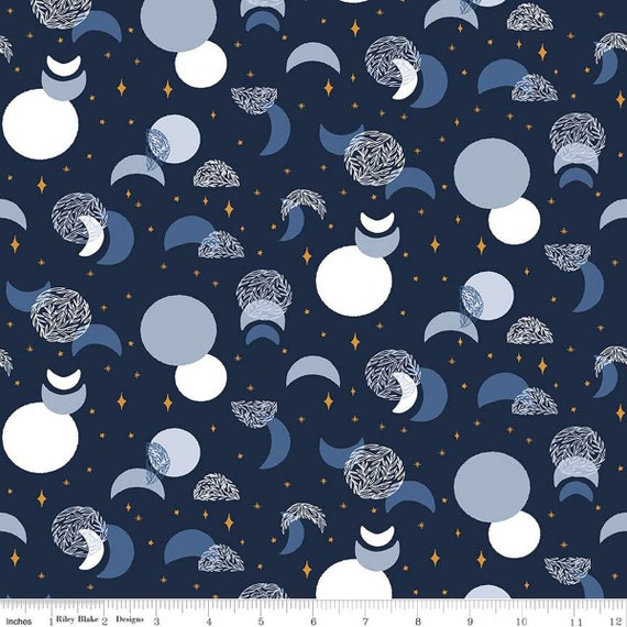 Moonchild-1/2 Yard Increments, Cut Continuously (SC13822 Eclipse Midnight Sparkle) by Fran Gulick for Riley Blake Designs