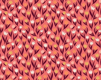 Fairy Dust - 1/2 Yard Increments, Cut Continuously (C12443 Coral Tulips) - by Ashley Collett Designs for RBD