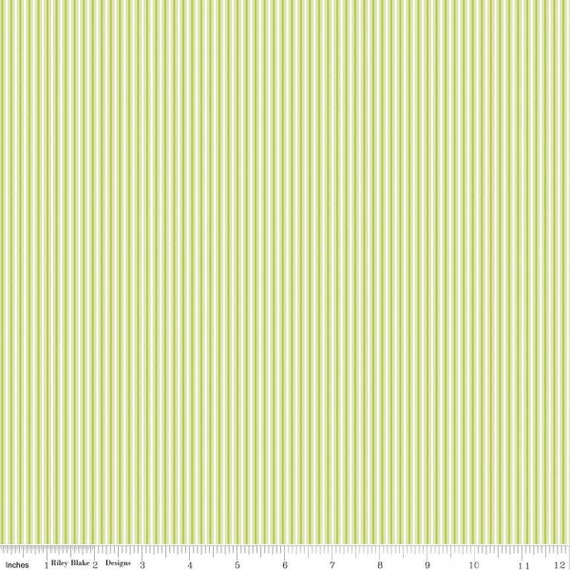 Picnic Florals-1/2 Yard Increments, Cut Continuously (C14616 Stripes Green) by My Mind's Eye for Riley Blake Designs