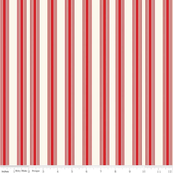 Freedom Garden - 1/2 Yard Increments, Cut Continuously (C15623 Stripes Red) by My Mind's Eye for Riley Blake Designs