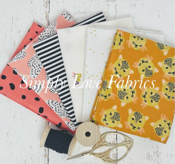 Spotted - Fat Quarter Bundle (6 Curated Fabrics Butterscotch) by Kate Blocher for Blake Designs