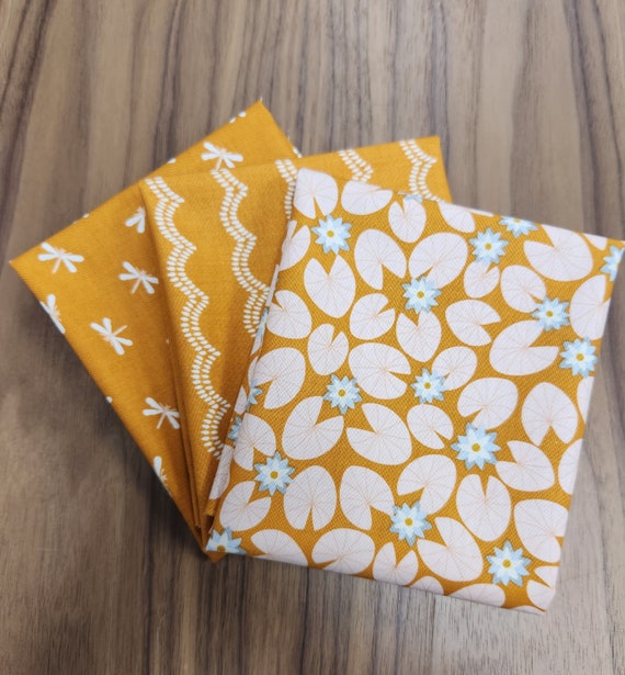 Little Swan - Half Yard Bundle (3 Golden Fabrics) by Little Forest Atelier for Riley Blake Designs