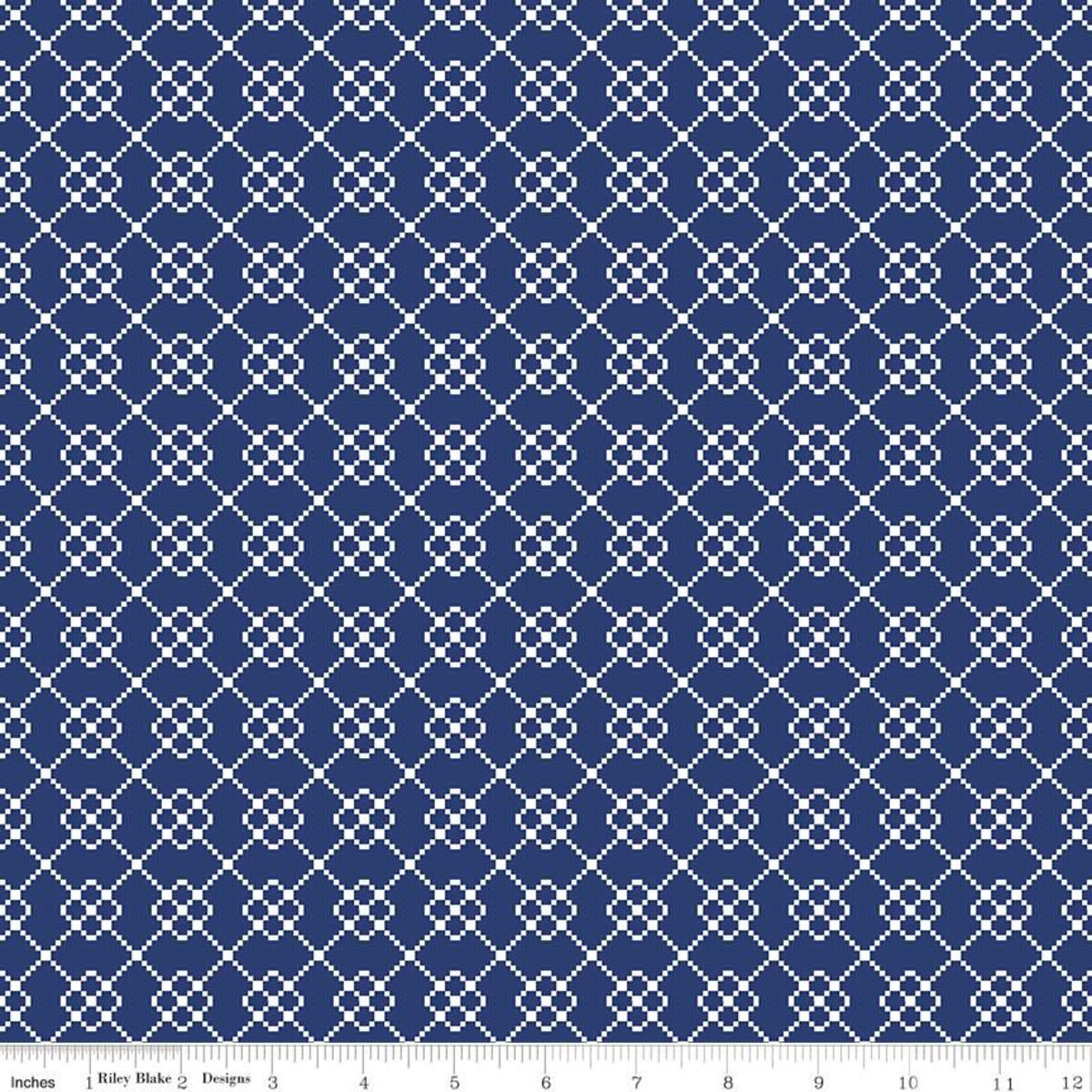 Quilt Fair 1/2 Yard Increments, Cut Continuously (C11358 Navy Irish