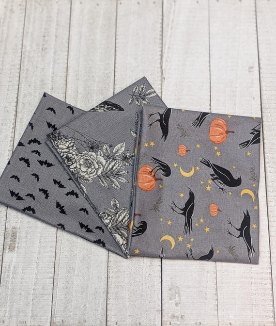 Sophisticated Halloween - Fat Quarter Bundle (3 Fog Fabrics) by My Minds Eye for Riley Blake Designs