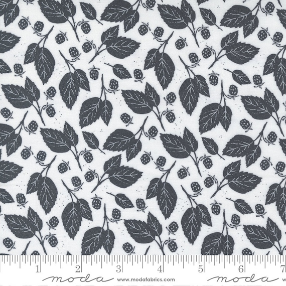 Midnight in the Garden-1/2 Yard Increments, Cut Continuously (43125-21 Blackberry Bramble Mist Charcoal) by Sweetfire Road for Moda