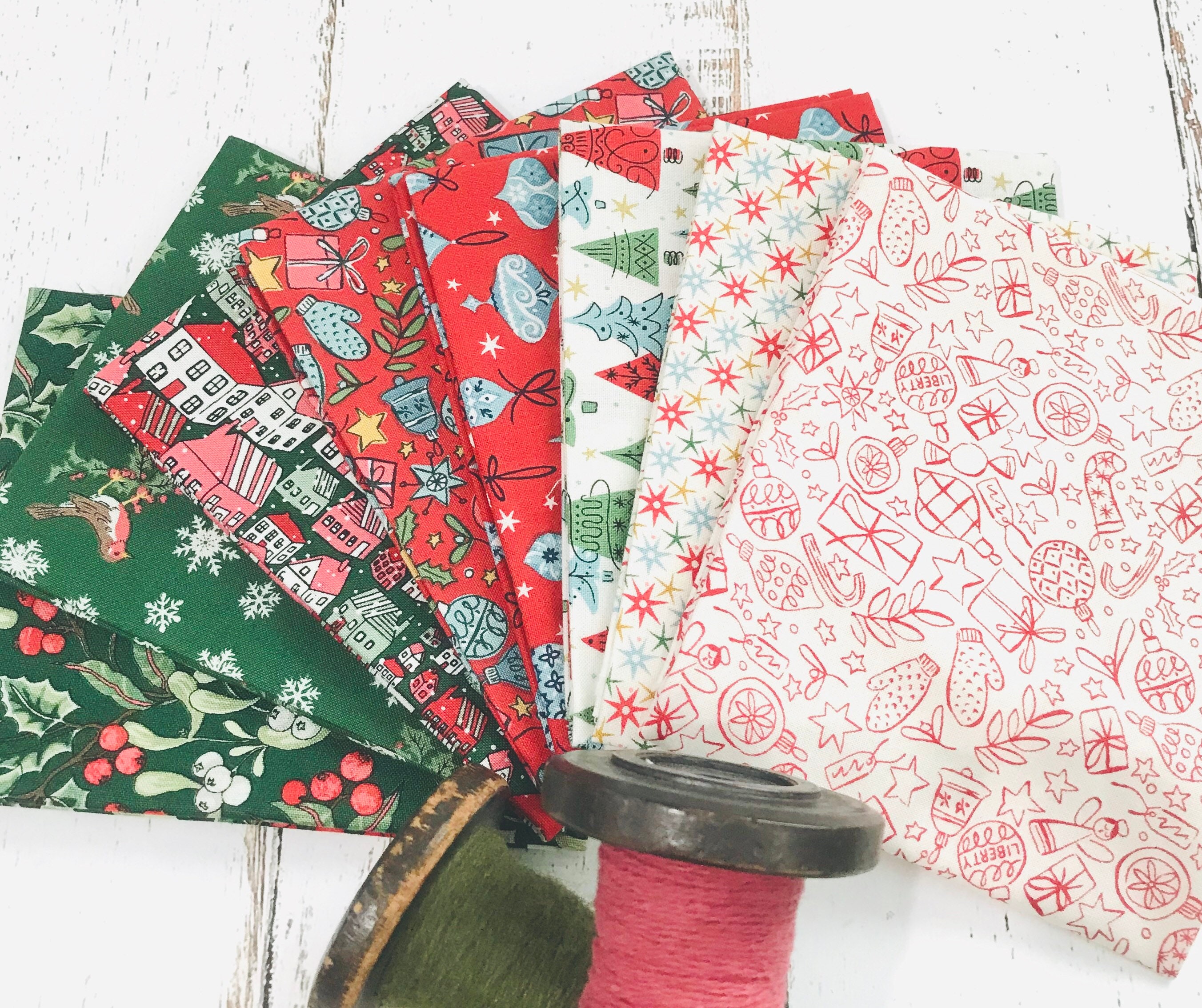 A Festive Collection Fat Quarter Bundle (8 Fabrics) for Liberty Fabrics for Riley Blake Designs