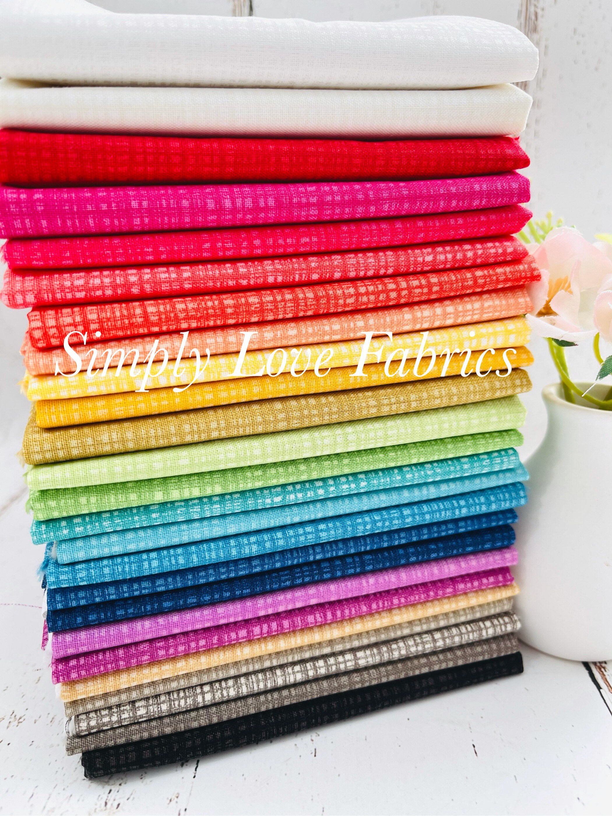 Texture Fat Quarter Bundle (7 Purple/Red Fabrics) by Sandy Gervais for