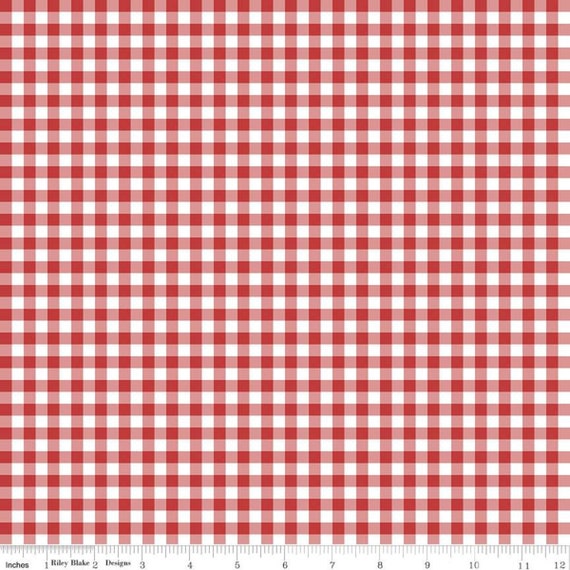 Quilt Fair - 1/2 Yard Increments, Cut Continuously (C11357 - Red Gingham) by Tasha Noel for Riley Blake Designs