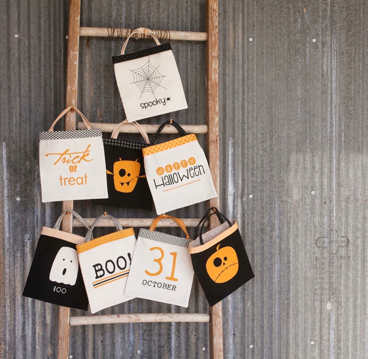 Late October Halloween Treat Bags Packaged Panel Cotton Canvas