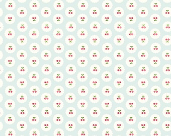 Cotton Nook - 1/2 Yard Increments, Cut Continuously (C17973 Cherries Bleached Denim) by Minki Kim for Riley Blake Designs