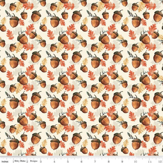 Shades of Autumn- 1/4 Yard (C13473 Acorns Cream) by My Mind's Eye for Riley Blake Designs