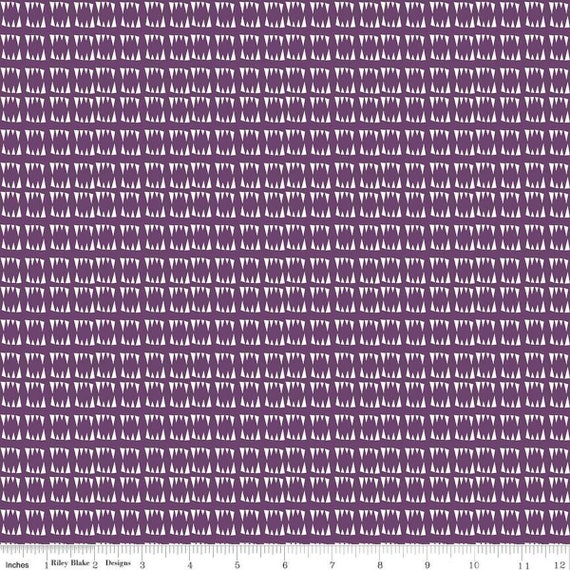 Beggar's Night - 1/2 Yard Increments, Cut Continuously (C14506 Fangs Purple) by Sandy Gervais for Riley Blake Designs