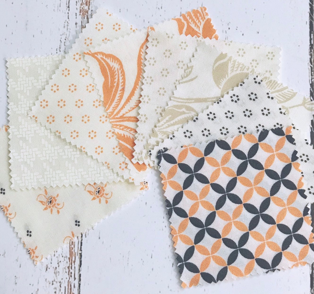 All Hallows Eve by Fig Tree & Co. for Moda 2035015 Fog Woodblock Floral 1/2 Yard Increments