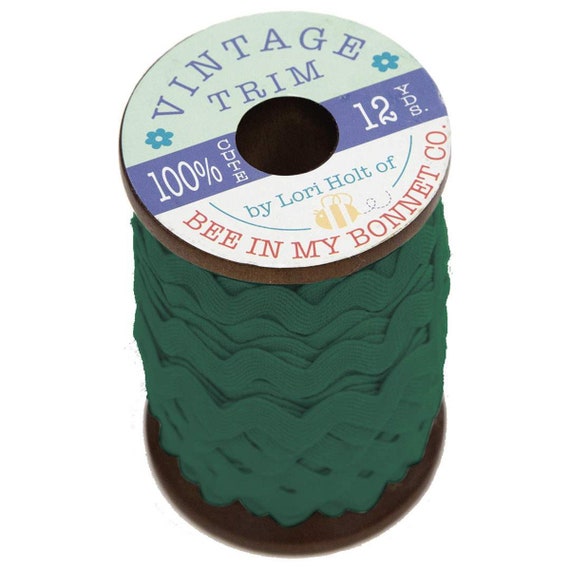 Vintage Trim JADE (Large 3/8"- 12 Yard Wooden Spool) by Lori Holt of Bee in My Bonnet for Riley Blake Designs- STVT-25440