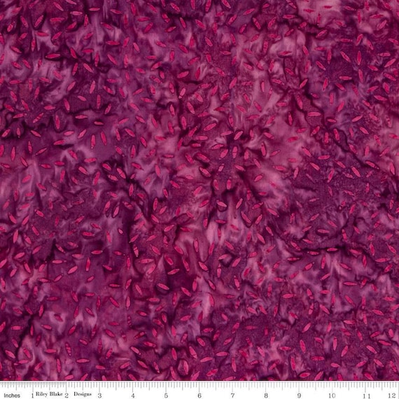 Expressions Batiks Elementals- 1/2 Yard Increments, Cut Continuously (BTHH524 Magenta) by Riley Blake Designs