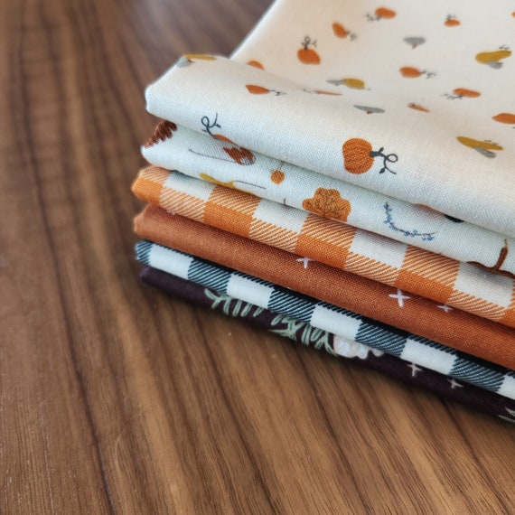Pumpkin Spice - Half Yard Bundle (6 Curated Fabrics) by Simple Simon & Company for Riley Blake