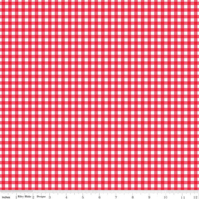 Picnic Florals-1/2 Yard Increments, Cut Continuously C14614 Gingham Red by My Mind's Eye for Riley Blake Designs image 1
