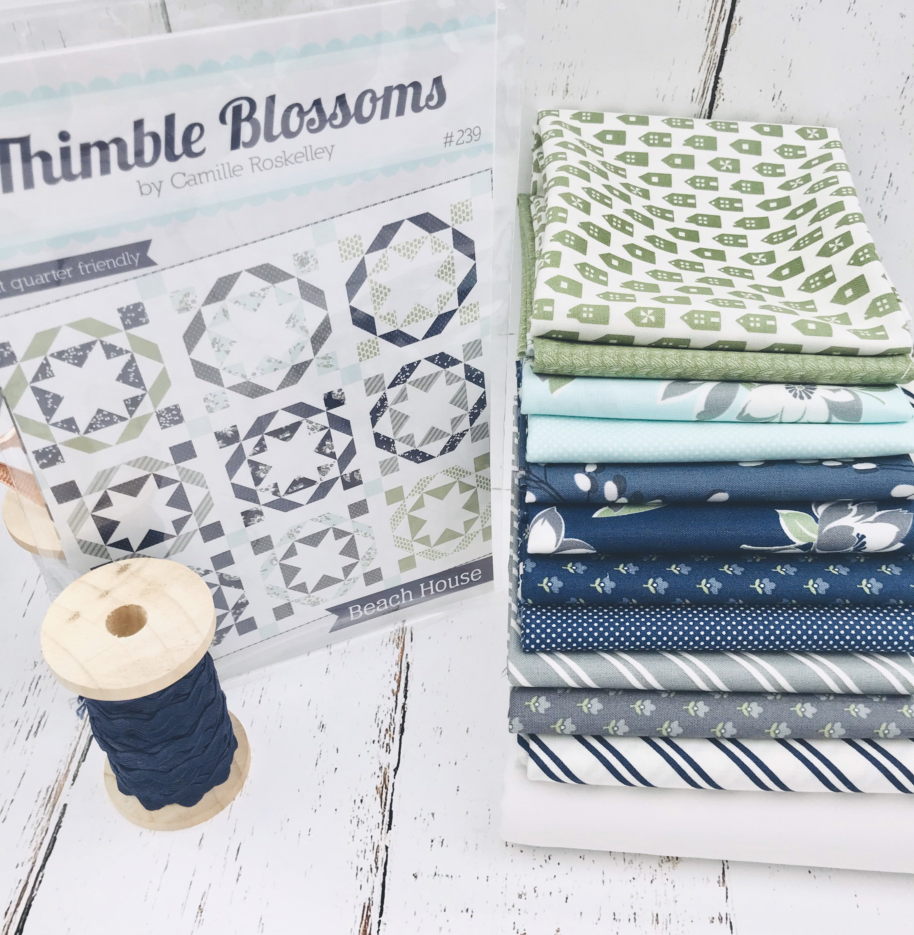 Beach House Quilt Kit NO Pattern At Home by Thimble Blossoms for Moda