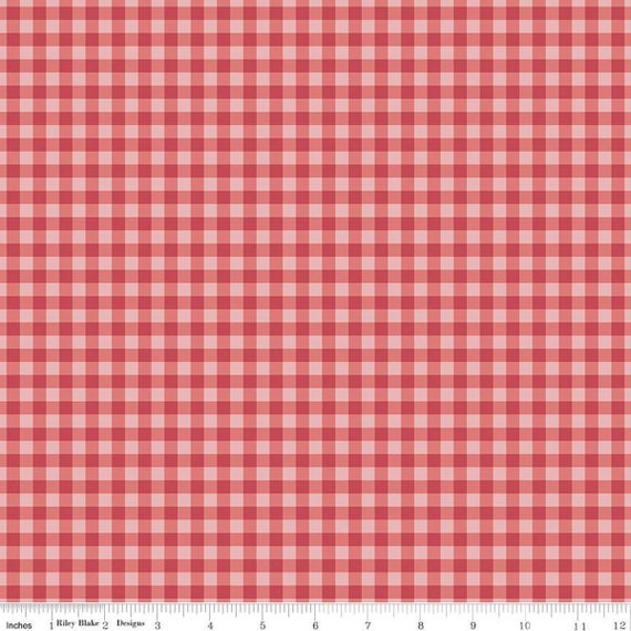 Bellissimo Gardens-1/2 Yard Increments, Cut Continuously (C13835 Gingham Red) by My Minds Eye for Riley Blake Designs