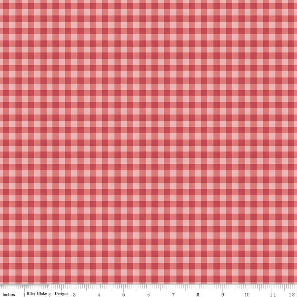 Bellissimo Gardens-1/2 Yard Increments, Cut Continuously (C13835 Gingham Red) by My Minds Eye for Riley Blake Designs