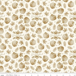 Shades of Autumn- 1/2 Yard Increments, Cut Continuously (SC13475 Icons Cream Sparkle) by My Mind&#39;s Eye for Riley Blake Designs