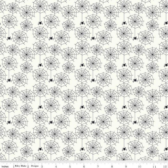 Beggar's Night - 1/2 Yard Increments, Cut Continuously (C14502 Spiderweb's Cream) by Sandy Gervais for Riley Blake Designs
